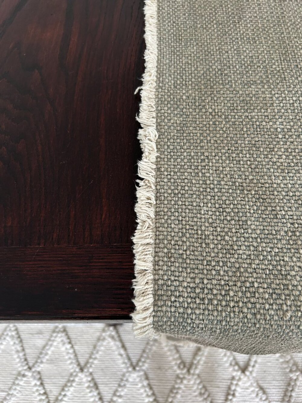 Pottery Barn Table Runner Green/Grey Size 18 X 108 - Picture 5 of 5